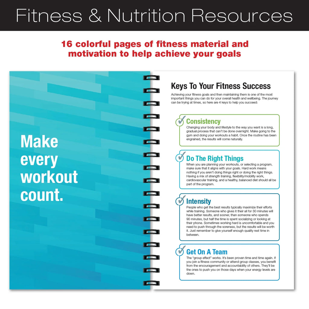 Workout Fitness Journal Nutrition Planner with Laminated Protective Cover C15765