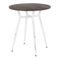 Industrial Round Dinette Table Vintage White Metal X740