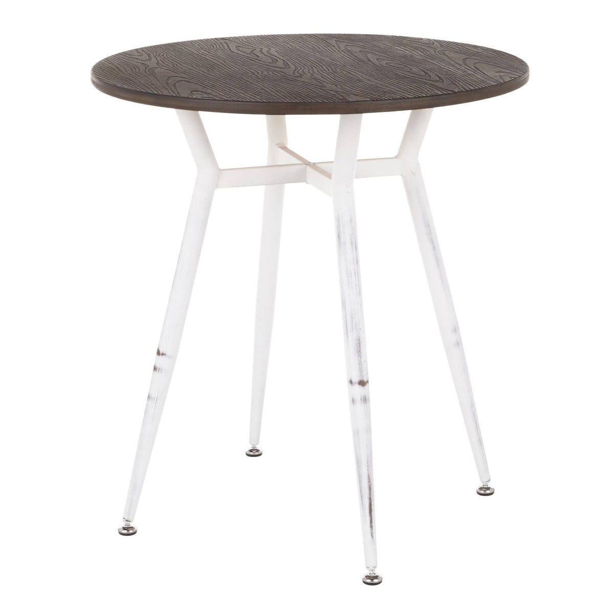 Industrial Round Dinette Table Vintage White Metal X740
