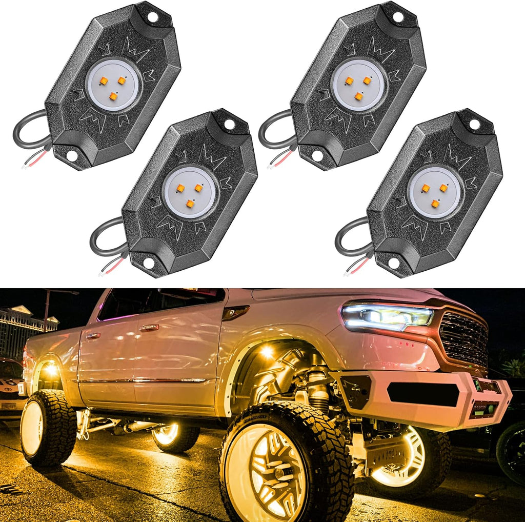 RGB LED Rock Light Kits with 6 Pods, Pack of 2 D9307