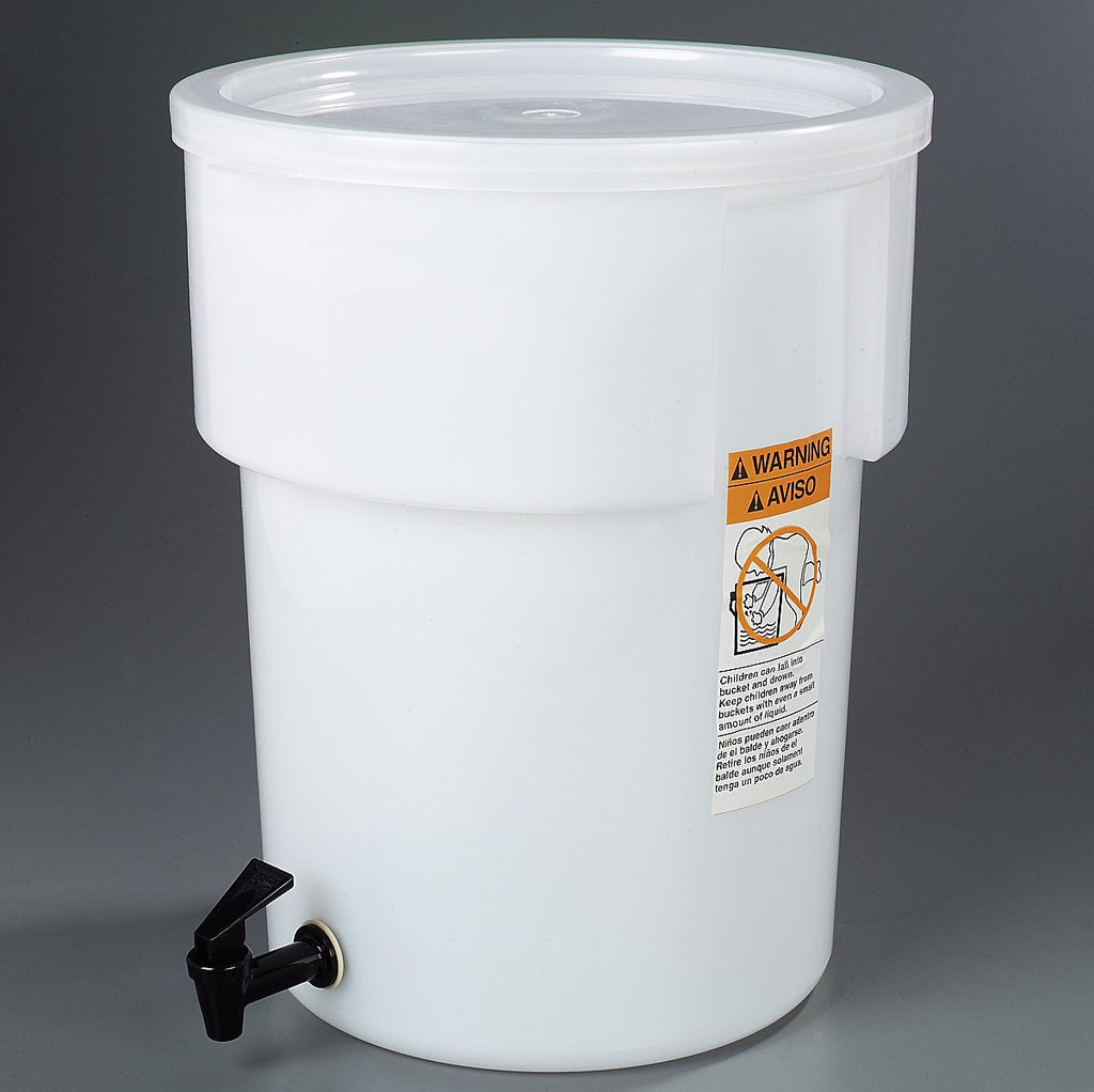 White 5 Gallon Polyethylene Beverage Dispenser K9747
