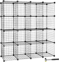16-Cube Modular Wire Cube Storage Organizer, Black Q751
