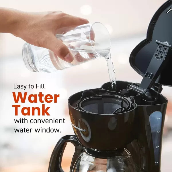 5-Cup Automatic Brew & Drip Coffee Maker with Reusable Filter (Black) C675