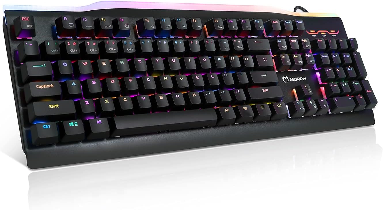 Black USB Wired RGB Mechanical Gaming Keyboard F72086