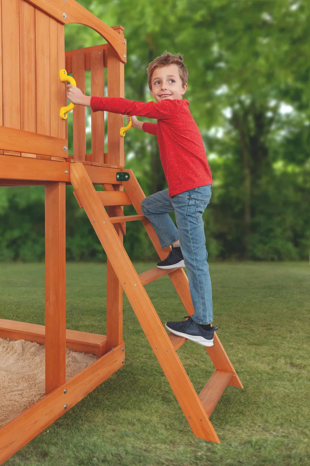 Wooden Playset with Slide and Swing I805179