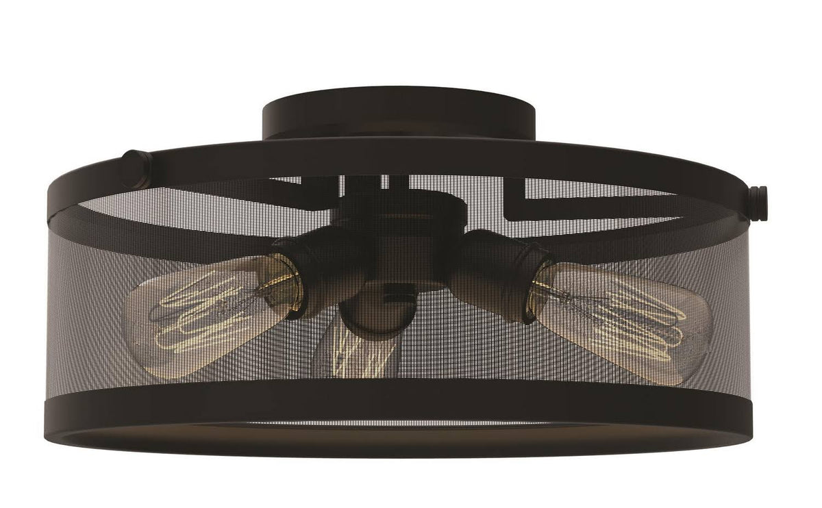 Graphite 16 inch 3 Light Semi-Flush Mount S8191