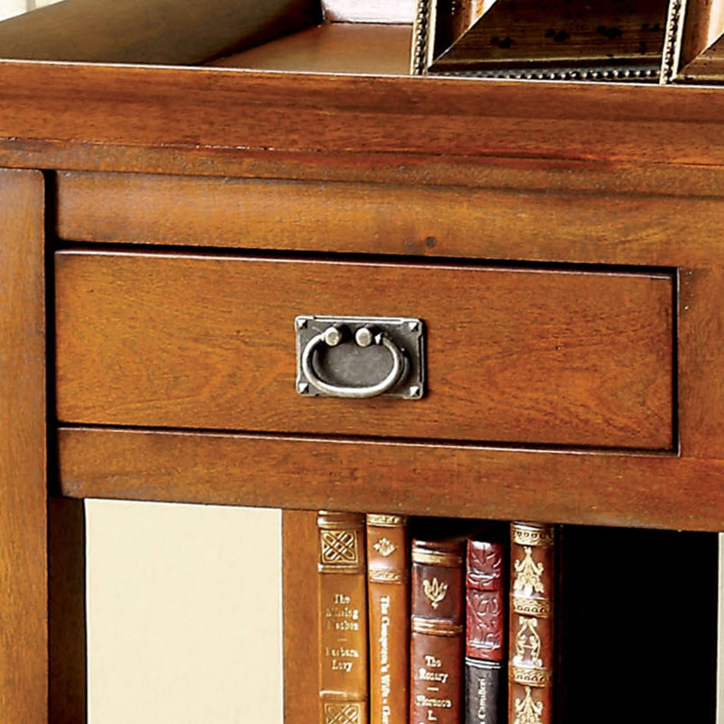 Oak Finish Wood 2-Drawer End Table O6862