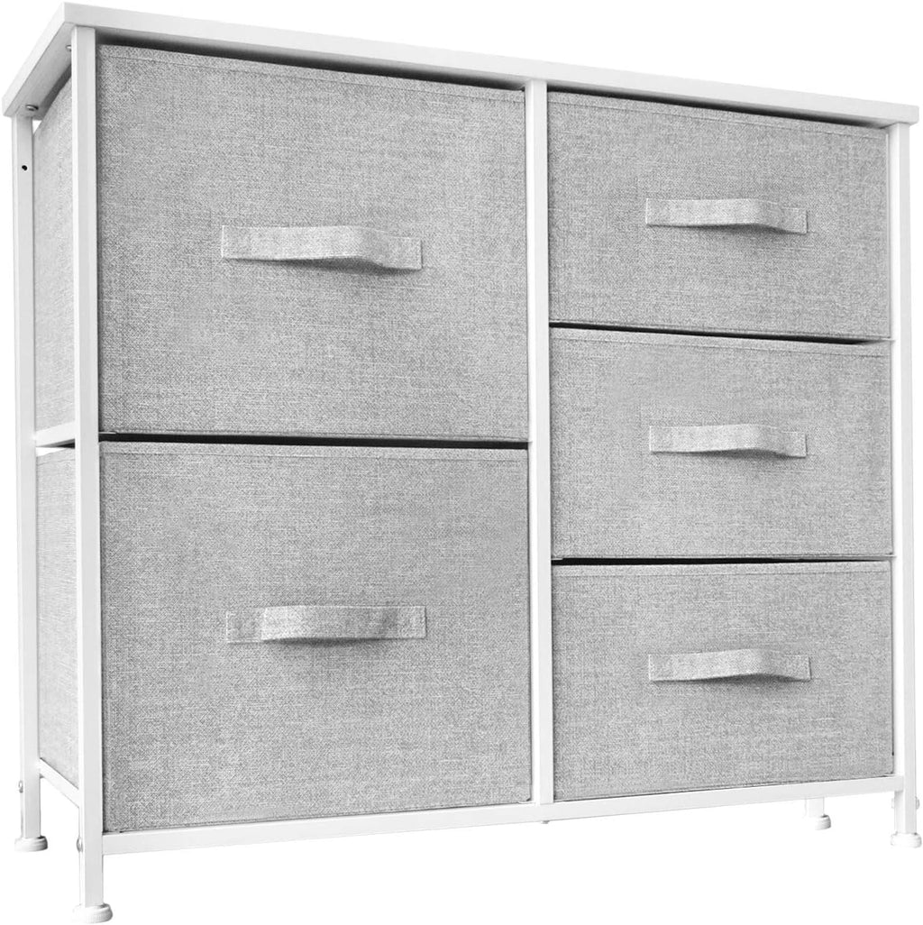 5 Drawer Fabric Dresser Storage Tower with Steel Frame F27137