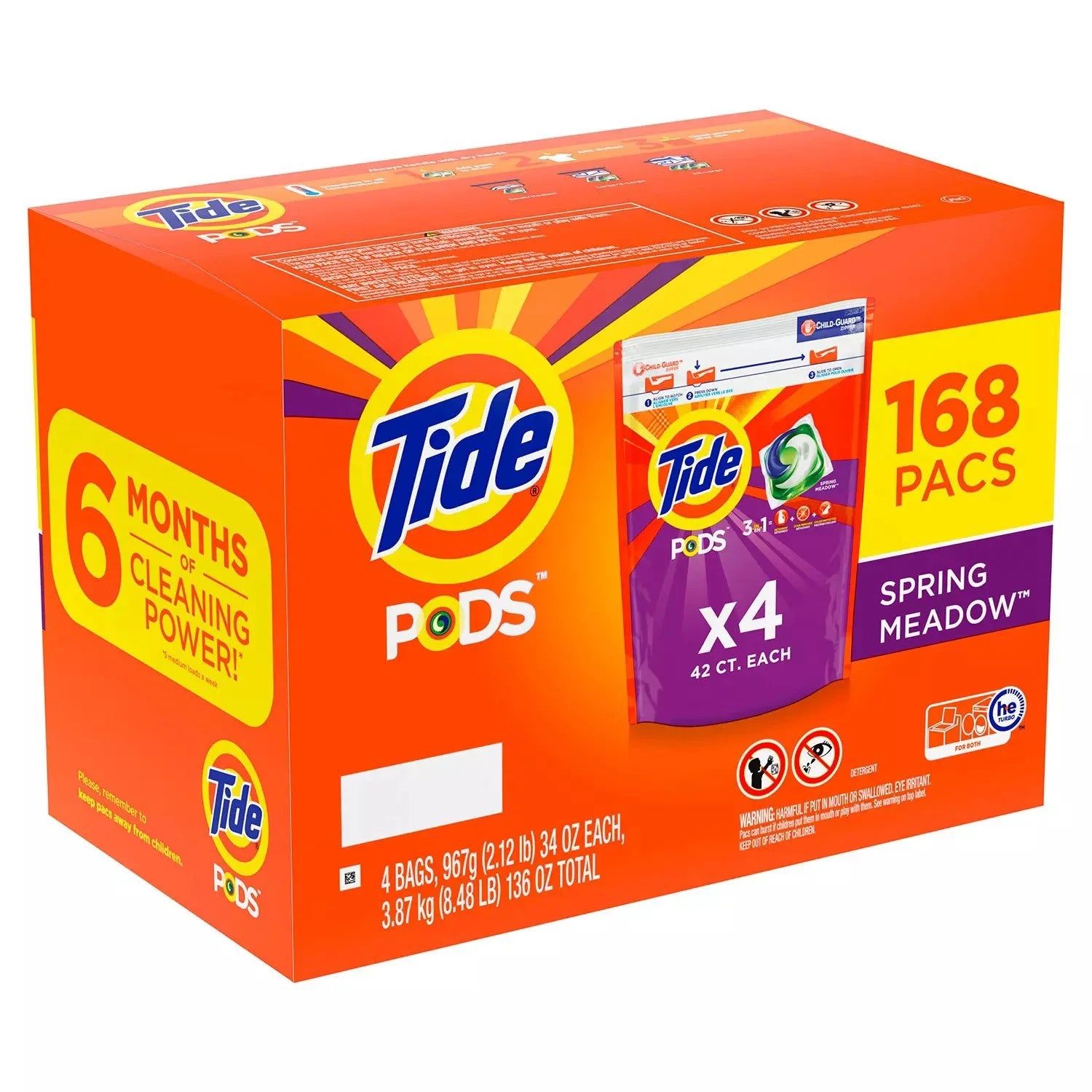 168 Count Laundry Detergent Pacs J962