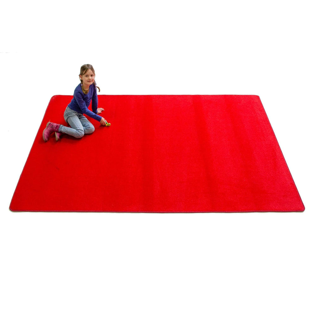 Solid Red Rectangle Carpet J184