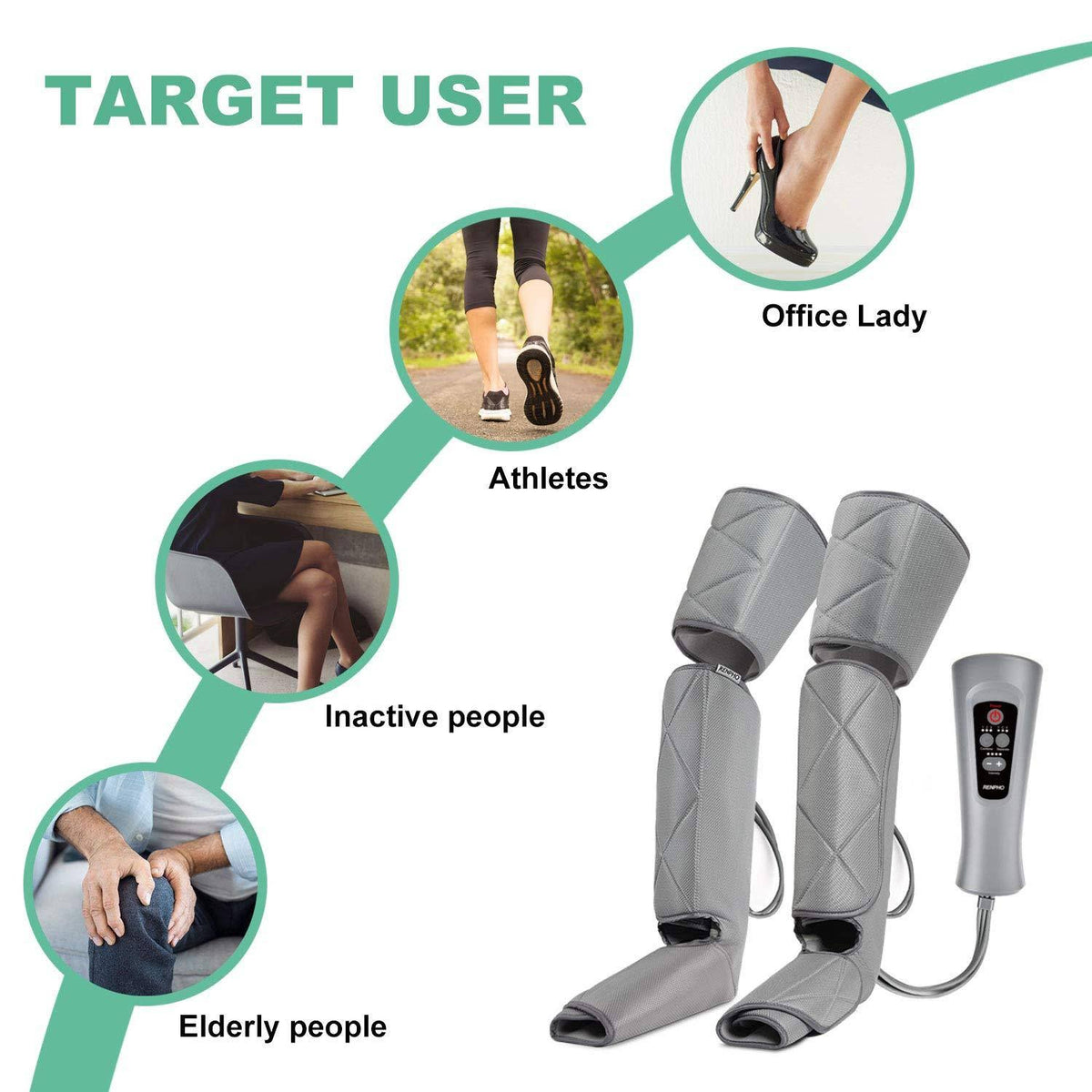 Calf Feet Thigh Compression Leg Massager H3446