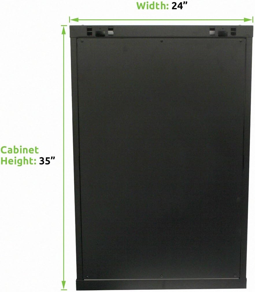 18U Wallmount Cabinet Enclosure 19-Inch Server Network Rack with Locking Glass Door Black with Shelves B375
