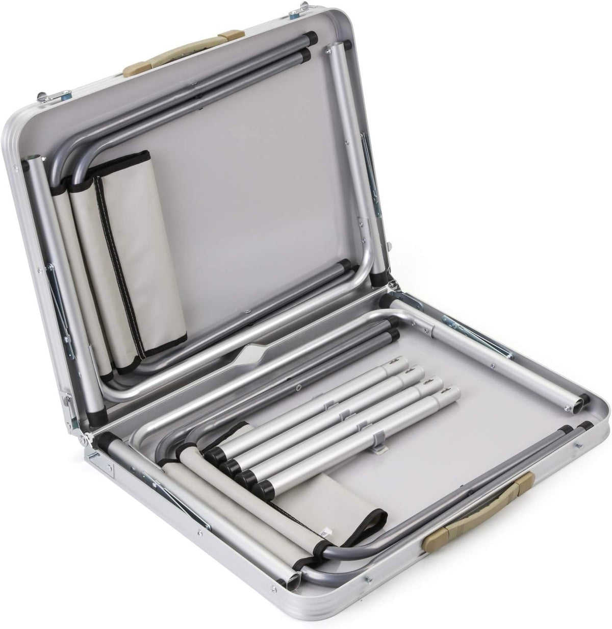 2-Person Folding Aluminum Picnic Table with 2 Stools Q301089
