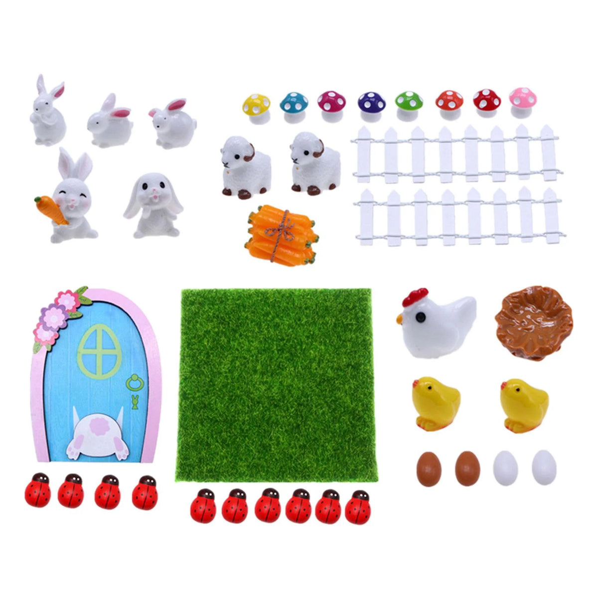 1:12 Scale Dollhouse Easter Rabbit Figurines Decor I909180