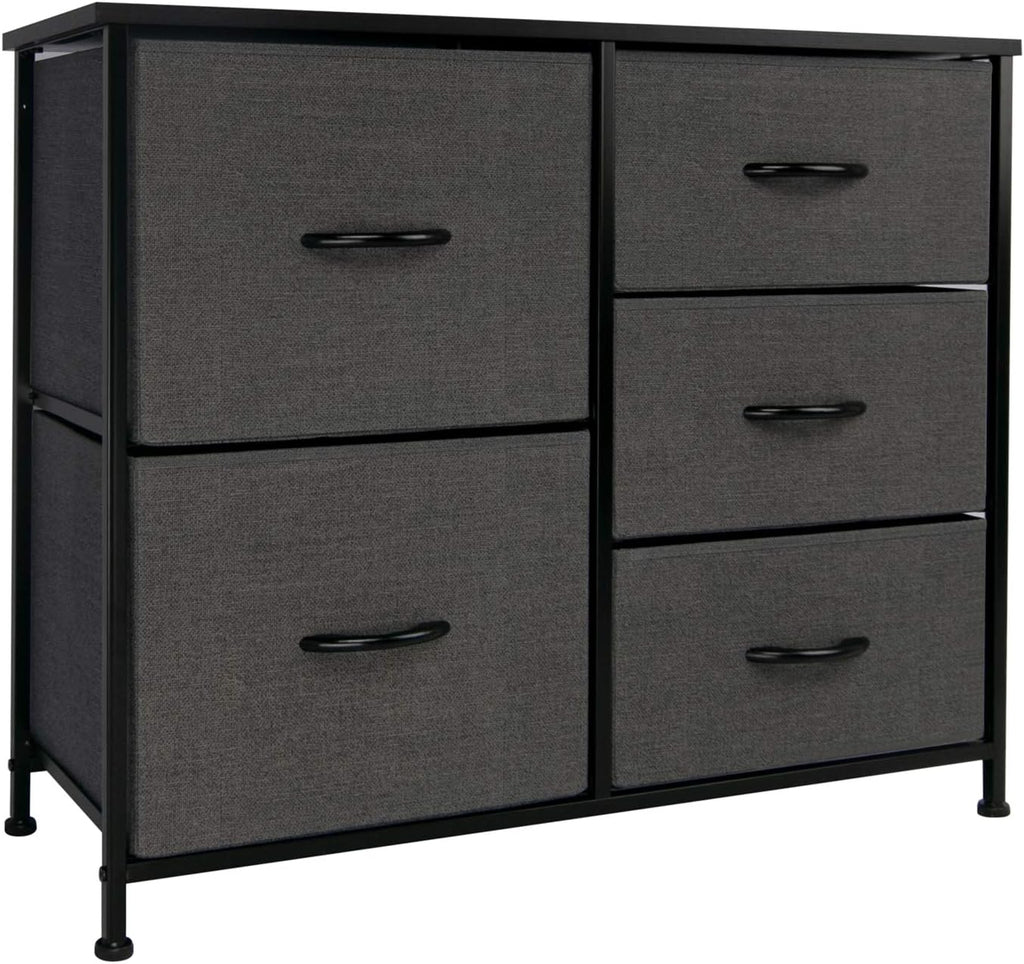 5 Drawer Fabric Dresser Storage Tower with Steel Frame F27137