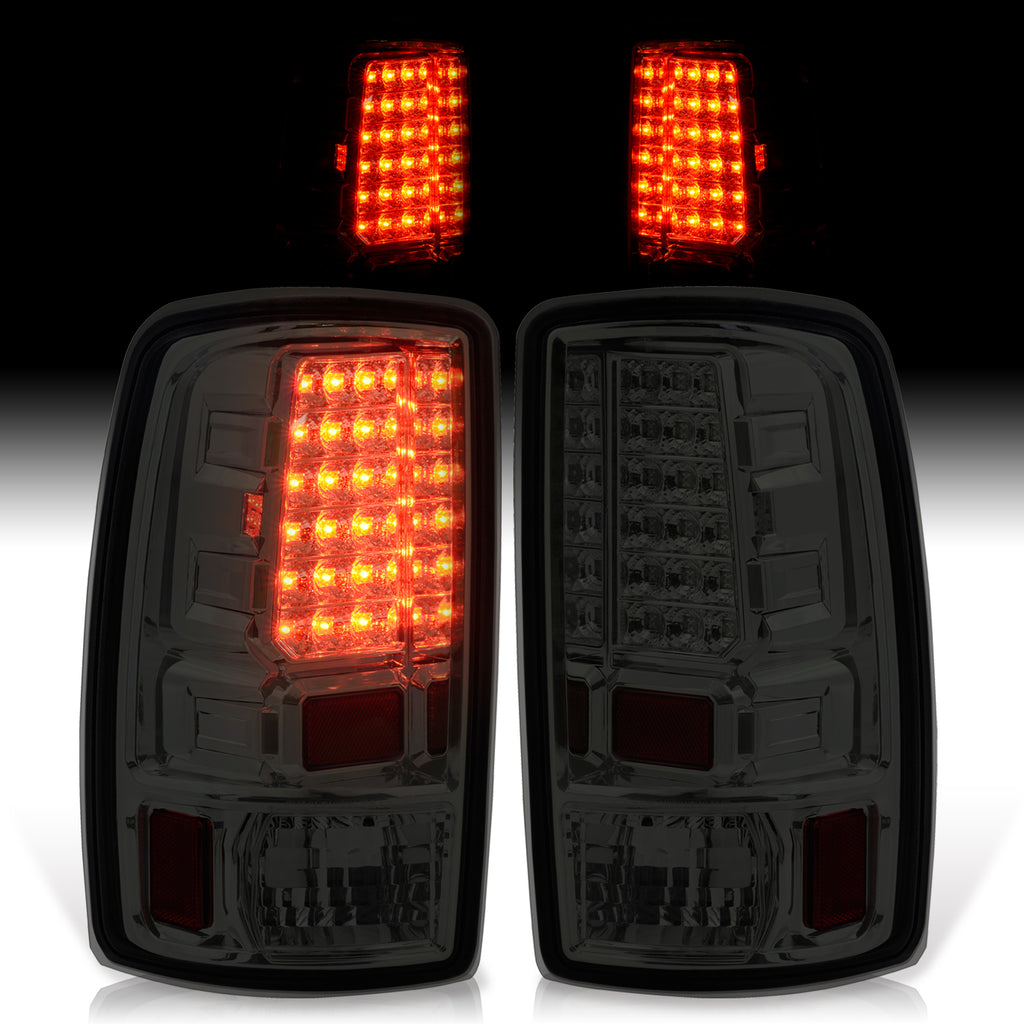 Smoked Chrome Housing LED Tail Lights Brake Stop Lamps F8947