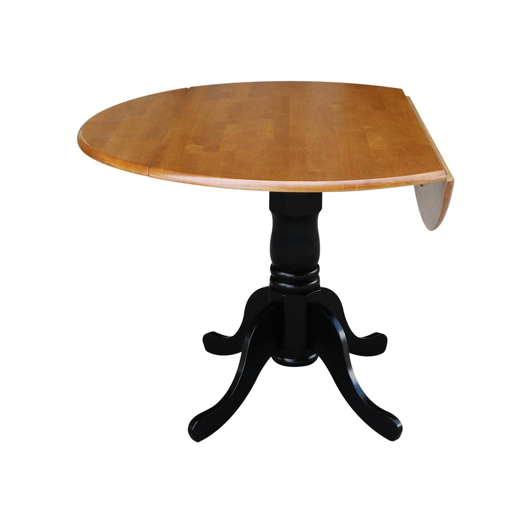 White Round Dual Drop Leaf Pedestal Table U280