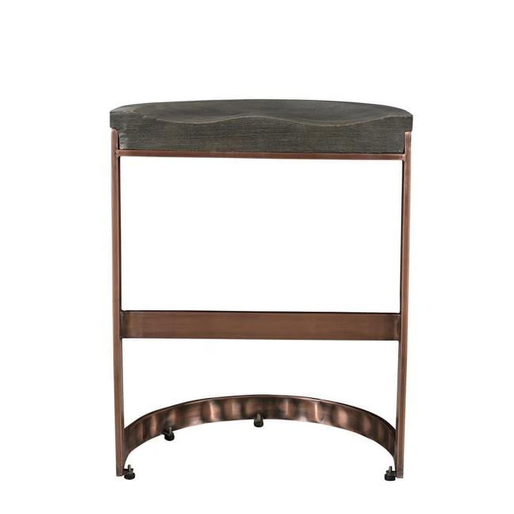 20" Copper Metal Solid Wood Counter Stool N9296
