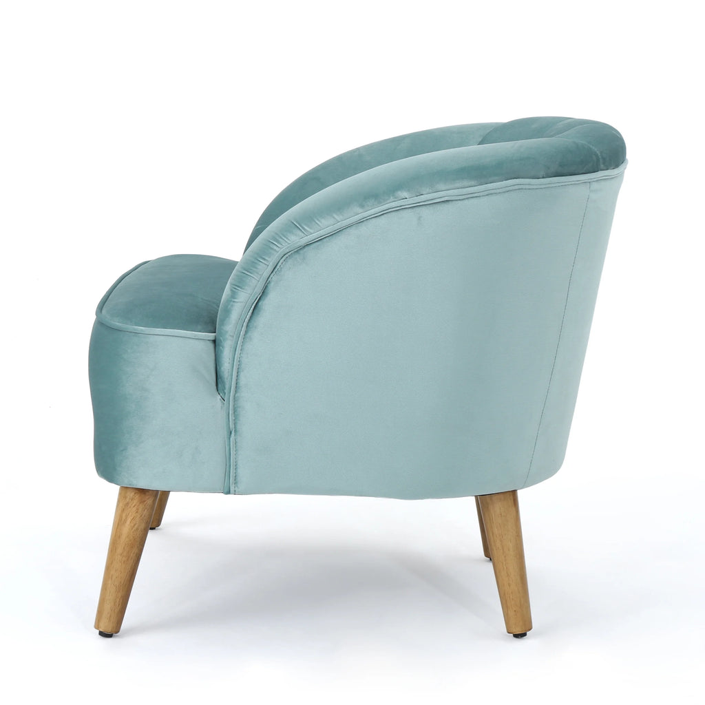 Seafoam Blue Velvet Club Chairs, Set of 2 K7111