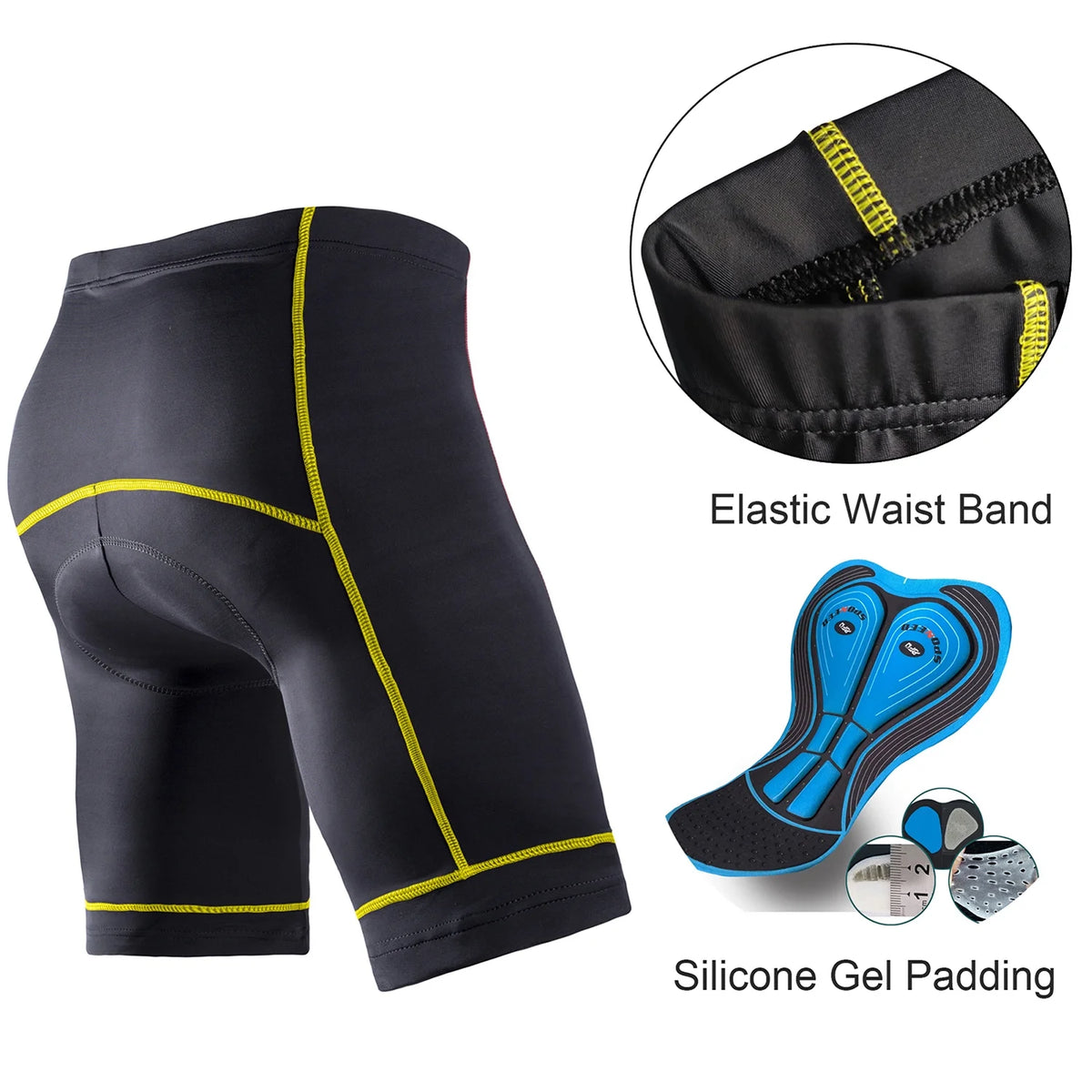 Yellow M Cycling Jersey Short Sleeve Set with Padded Shorts Y4714