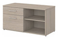 Sand Oak Low Storage Cabinet with Drawers and Shelves X733