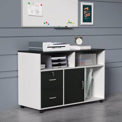 White 2-Drawer Mobile Lateral Filing Cabinet R77056
