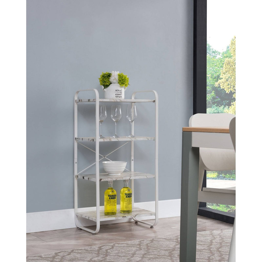 White 4 Tier Freestanding Kitchen Bakers Rack R748811