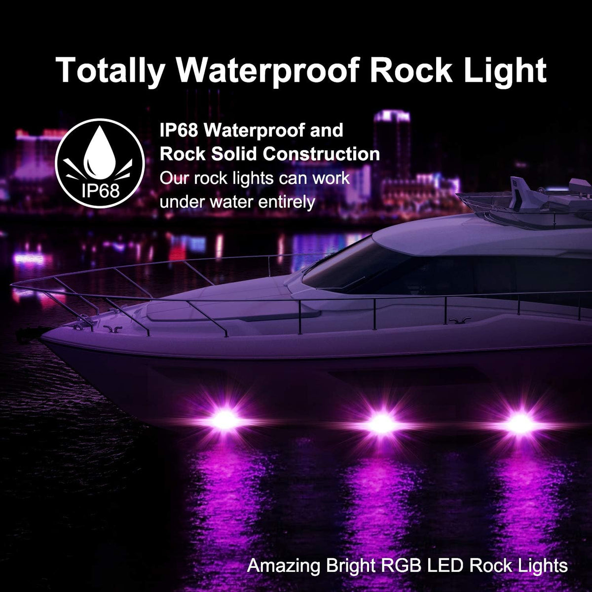 RGB LED Rock Light Kits with 6 Pods, Pack of 2 D9307