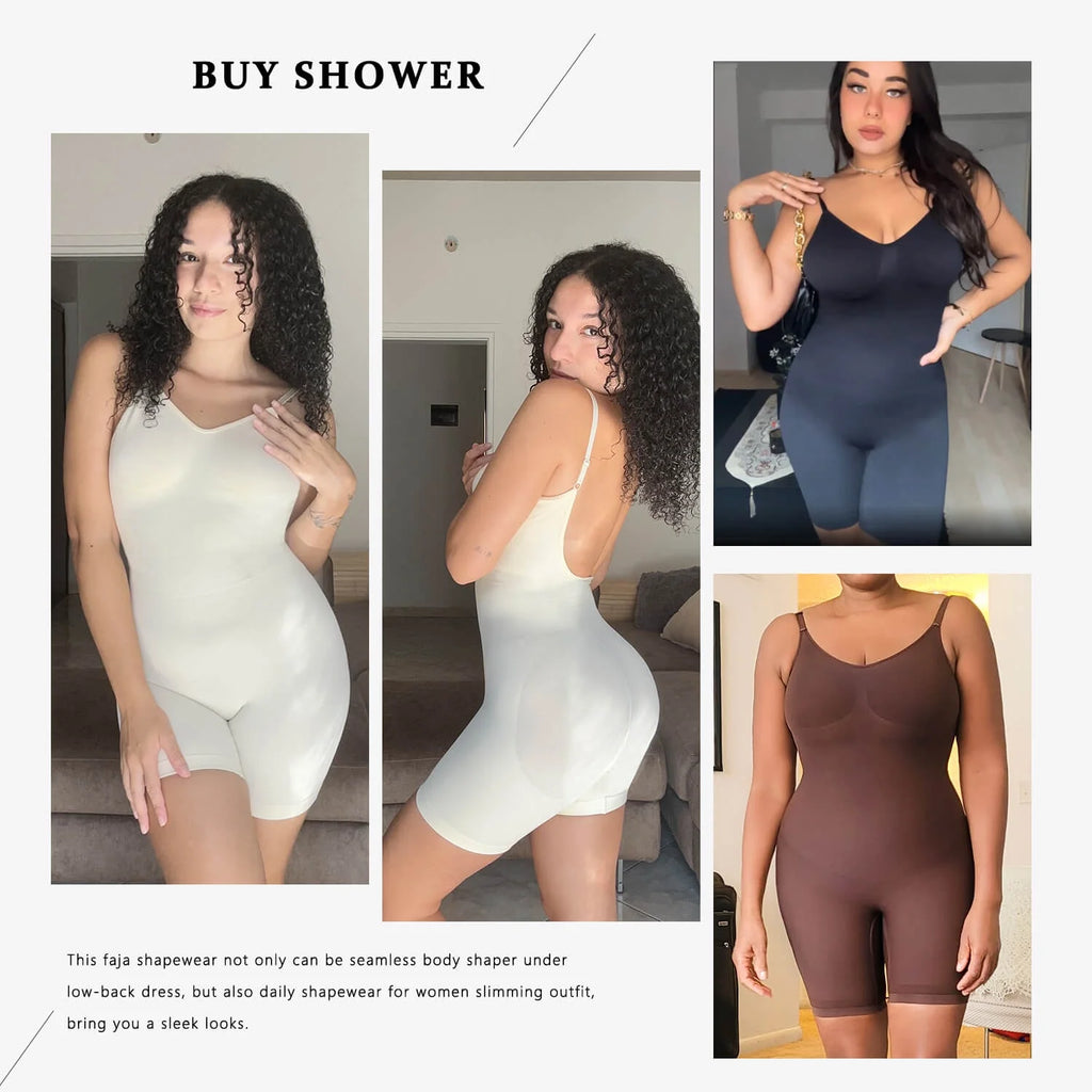 3 Packs Low Back Mid Thigh Bodysuit Shapewear H229555