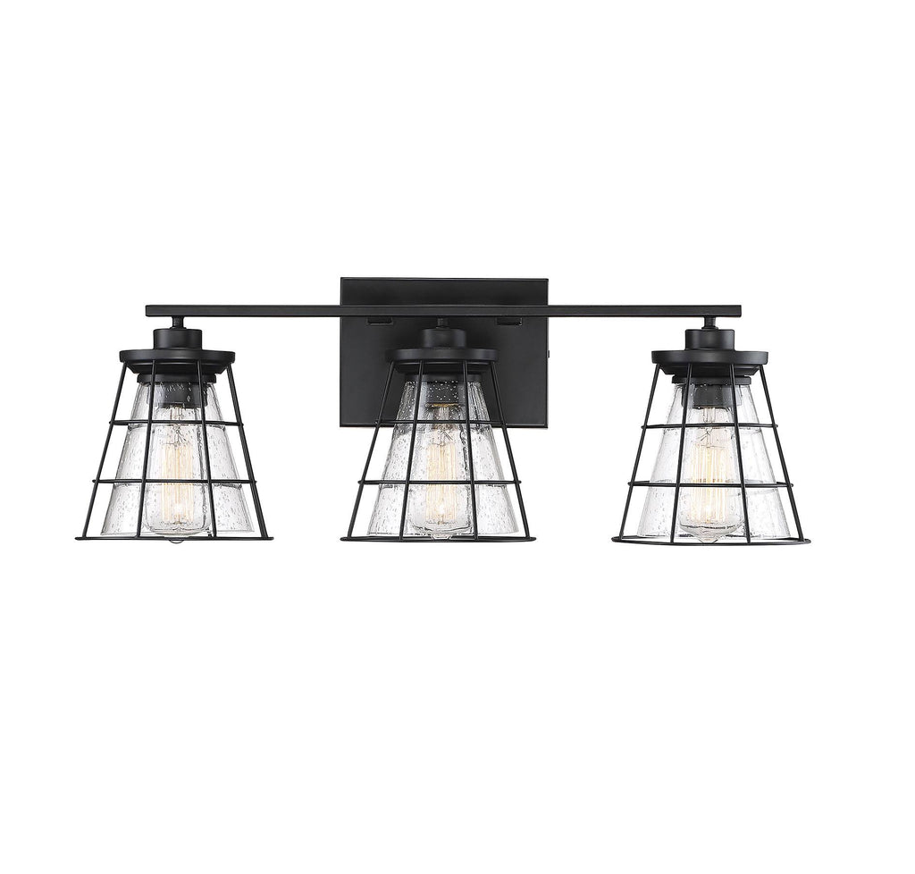 3 Light Black Bath Bar I530242