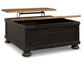 Black/Brown Lift Top Coffee Table S4761