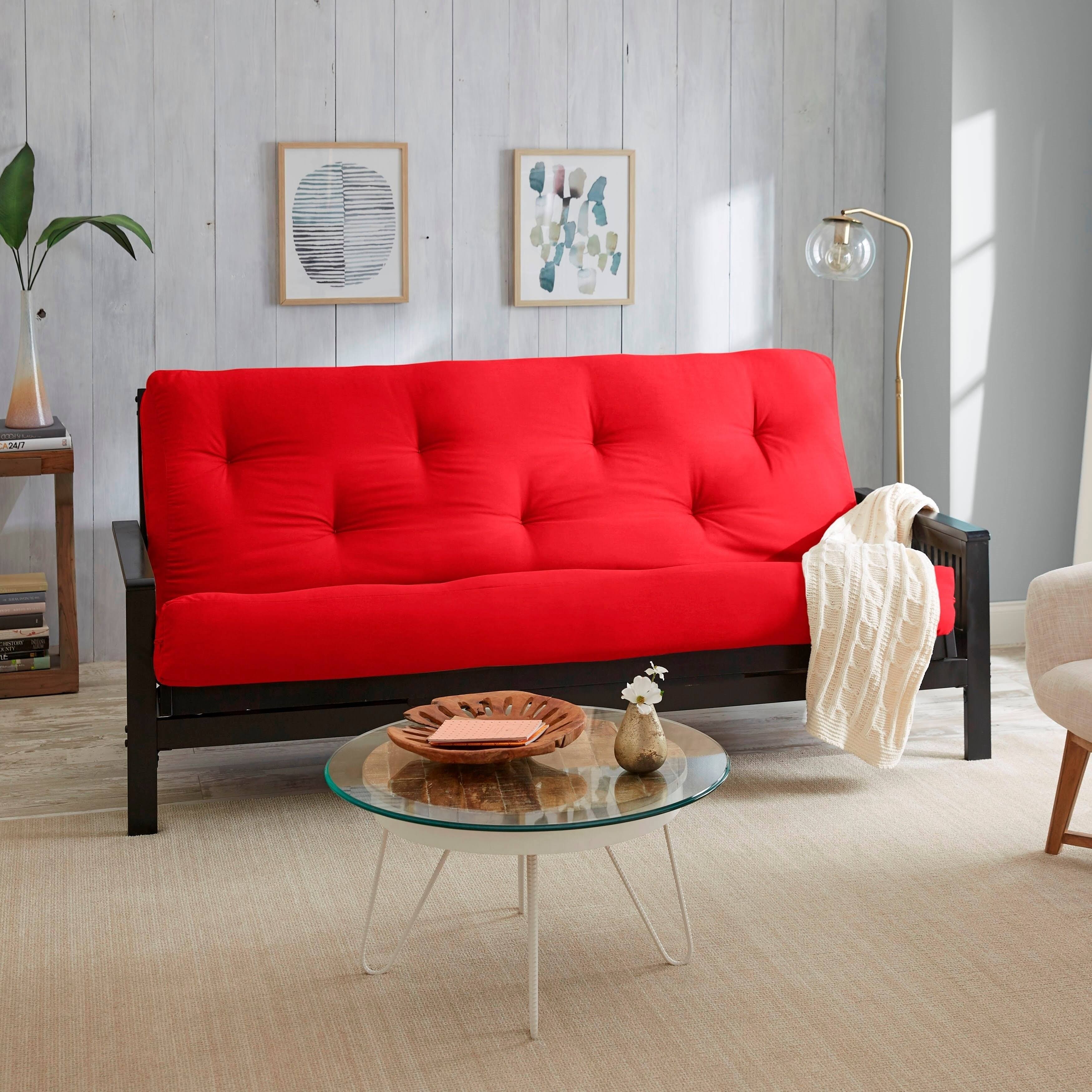 Red Full-Size 8-Inch Futon Mattress W19757