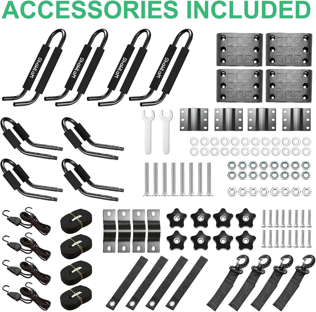 2 Pairs Universal HD Kayak Roof Rack for 2 Kayaks I74613