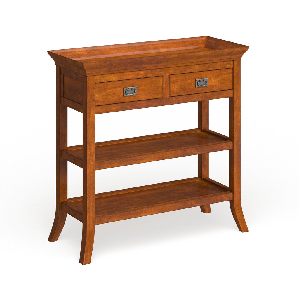 Oak Finish Wood 2-Drawer End Table O6862