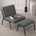 Modern Upholstered Accent Chair with Ottoman Linen Chair C58015