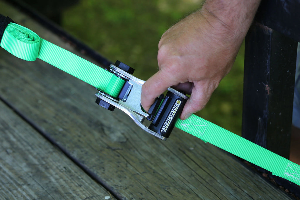 2 Pack 1in x 10ft 1500lb Green Ratchet Tie Down M176