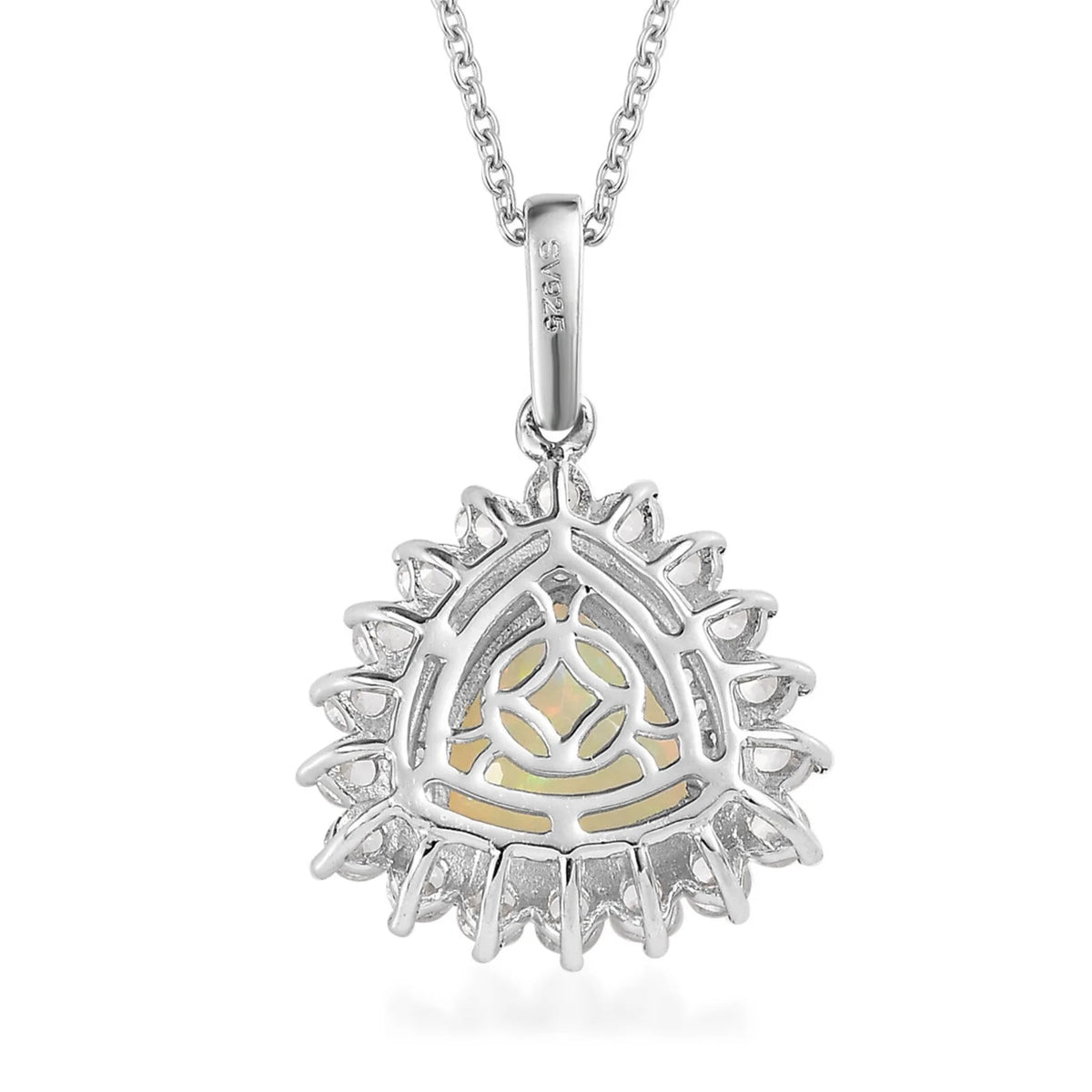 Natural Ethiopian Welo Opal 925 Sterling Silver Pendant Necklace I3242