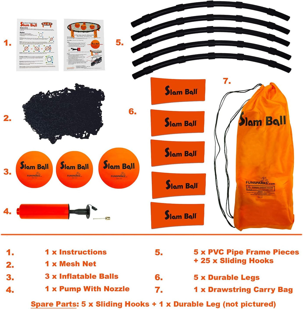 Spike Ball Game with Playing Net, 3 Balls, Carrying Bag and Rules E59086