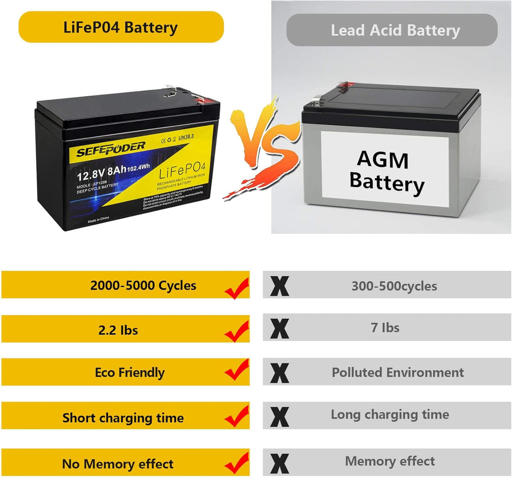 12V 12Ah LiFePO4 Battery with Built-in BMS T20006