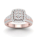 14K Rose Gold Diamond Cluster Engagement Ring O14747