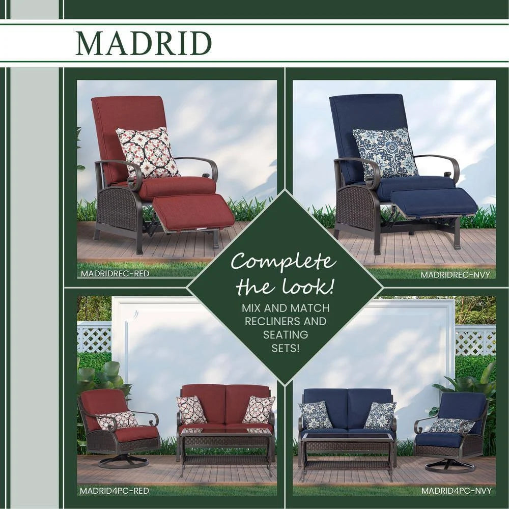 Brown/Red Wicker Adjustable Recliner S81519