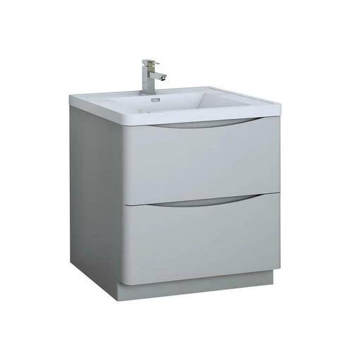 Glossy Gray Free Standing Bathroom Cabinet V59335