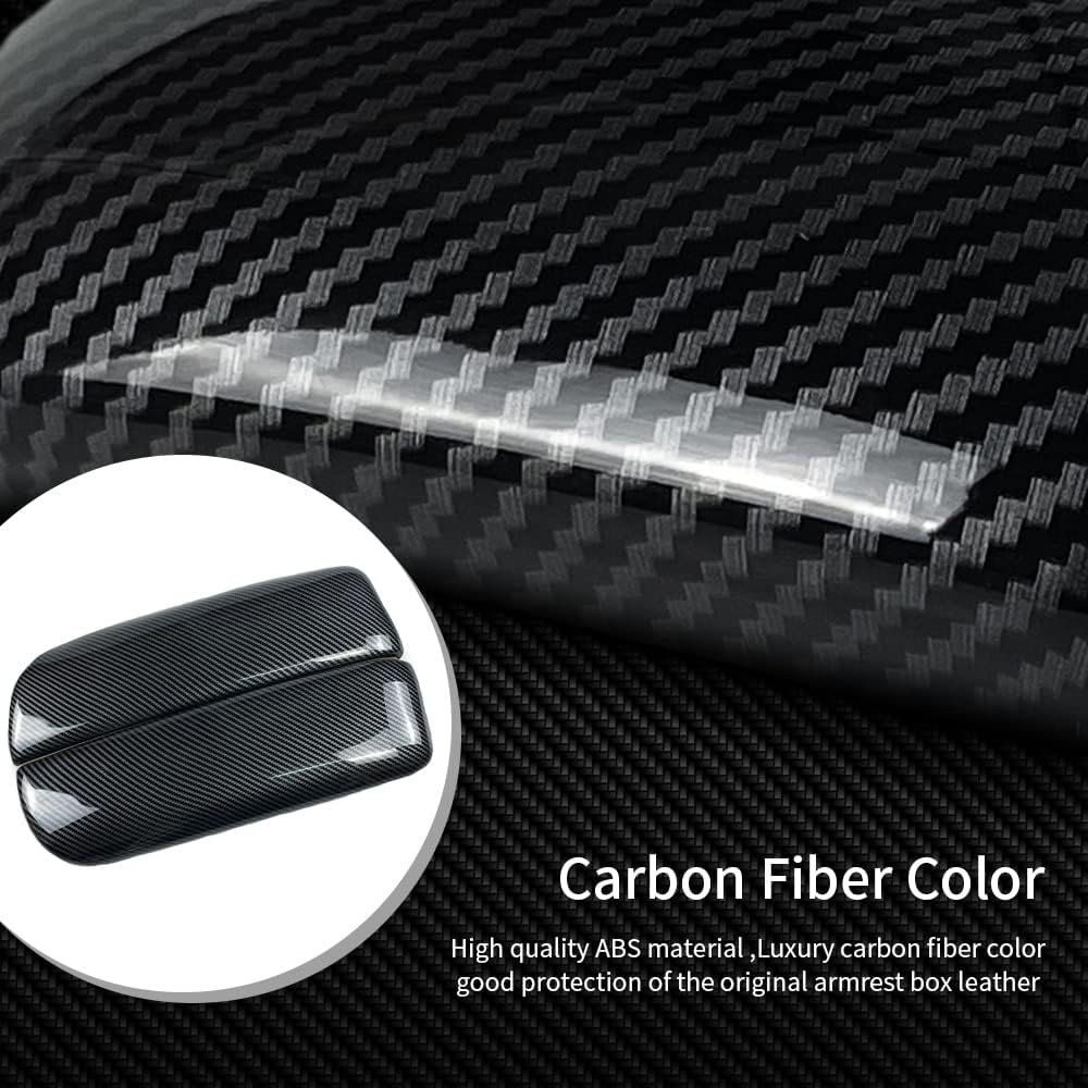 Carbon Fiber Car Center Armrest Box Cover Pack of 2 X399786