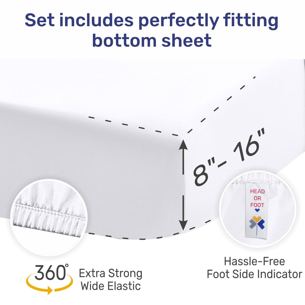 Ivory Split King 100% Cotton Sateen Sheets Set S39823