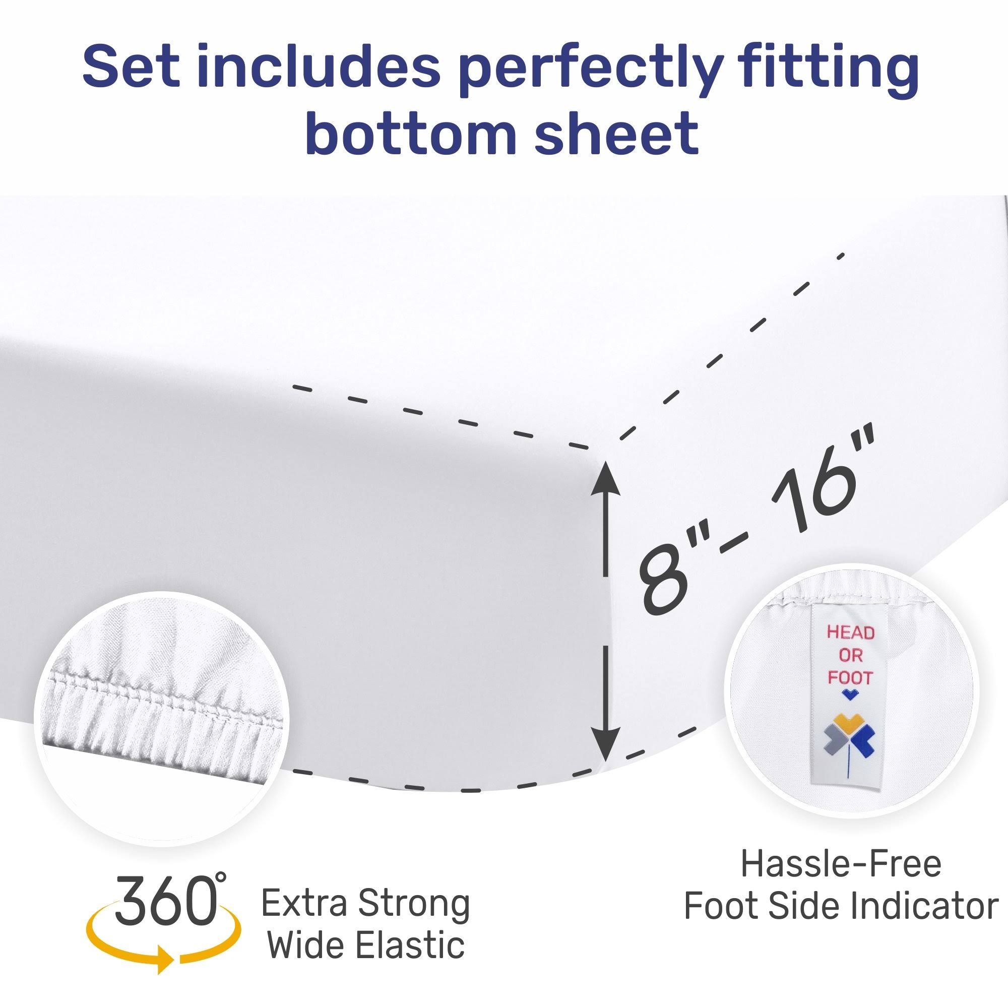 Ivory Split King 100% Cotton Sateen Sheets Set S39823