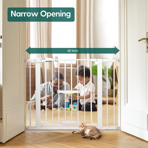 Black Extra Wide Metal Baby Gate with Cat Door V772