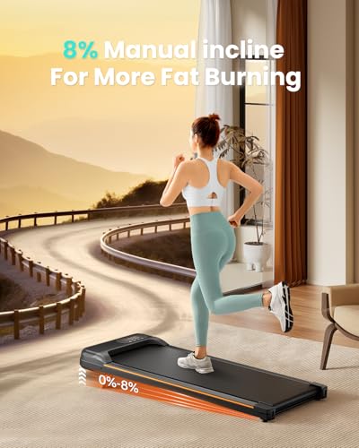 Under Desk Treadmill with Incline 2.5HP Portable Walking Treadmill L352