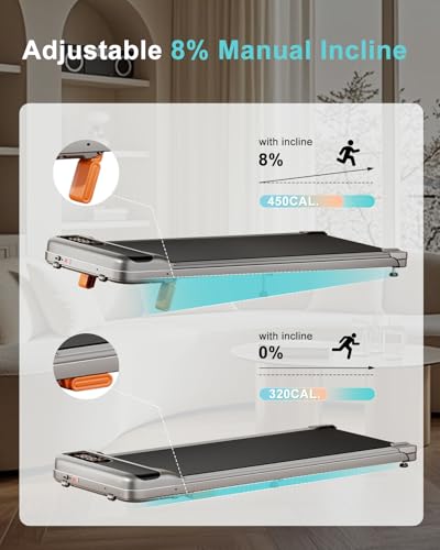 Under Desk Treadmill with Incline 2.5HP Portable Walking Treadmill L352