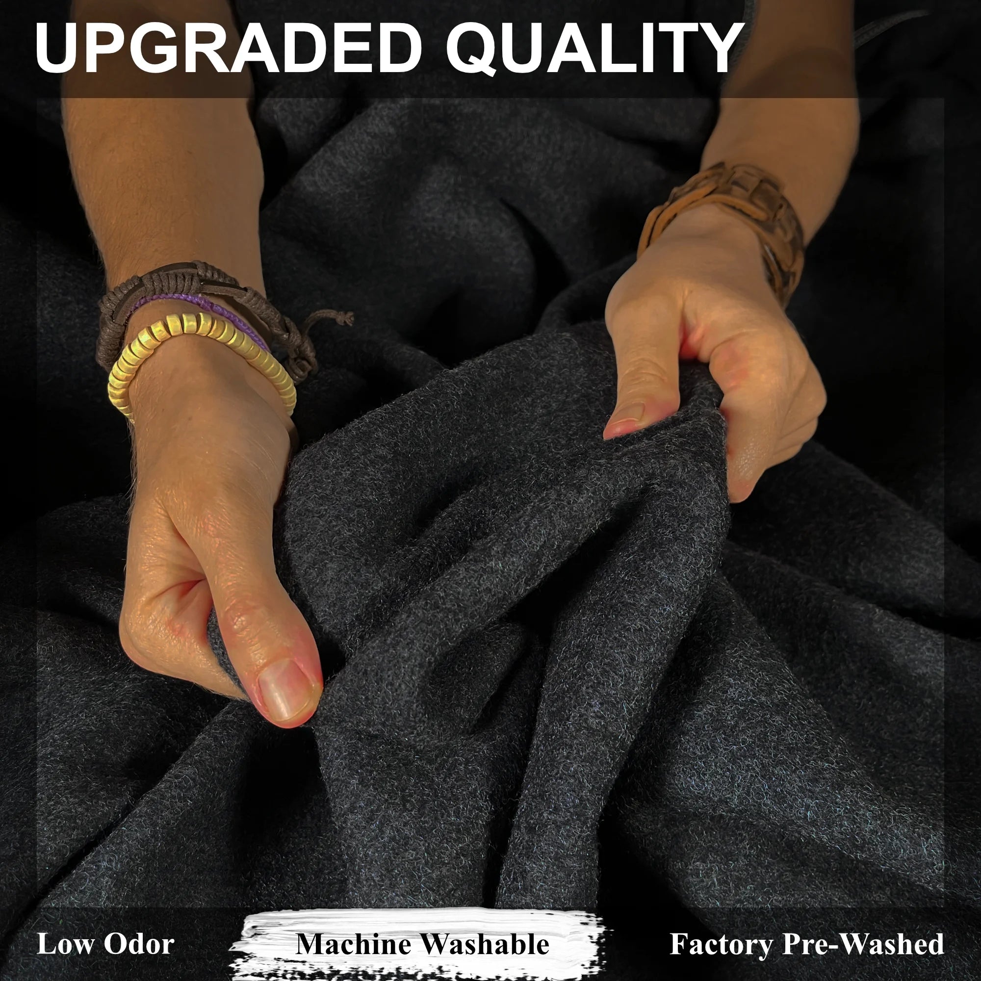 Charcoal 100% Wool Blanket Twin Size D90211