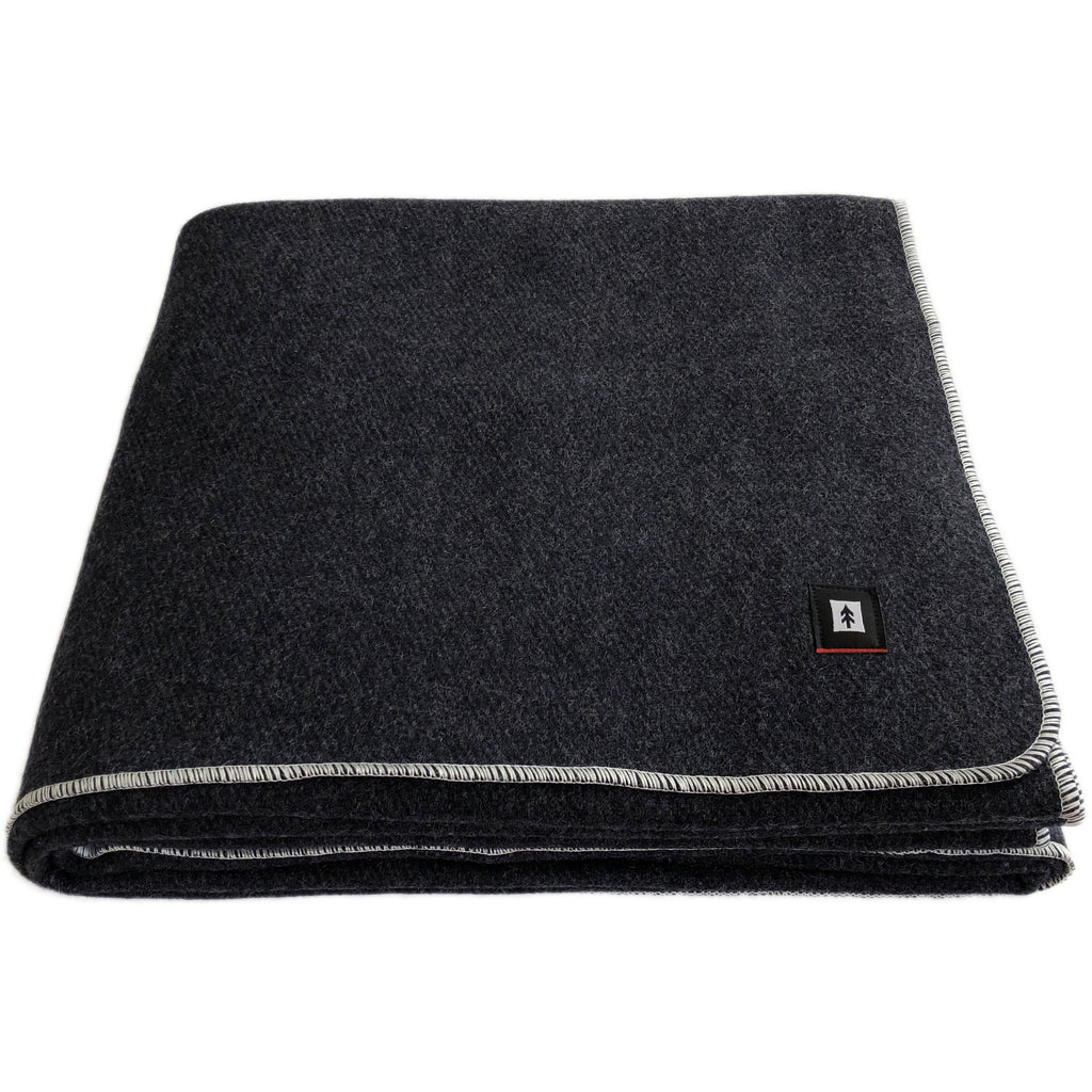 Charcoal 100% Wool Blanket Twin Size D90211